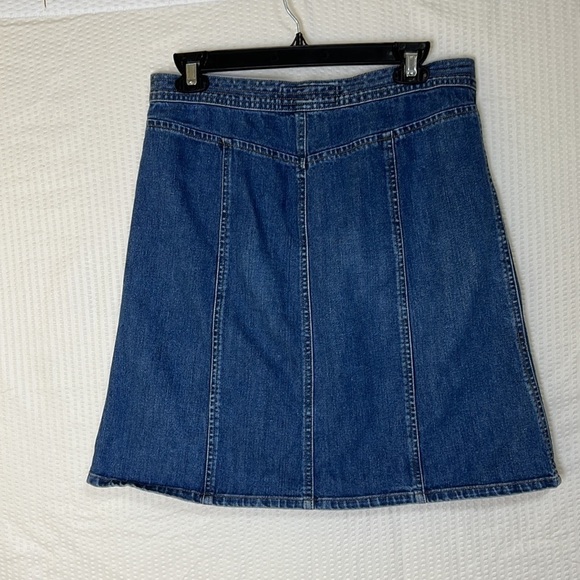 Roxy Vintage Y2K Button Front A-Line Denim Blue Jean Skirt - Size 7 - Picture 3 of 10